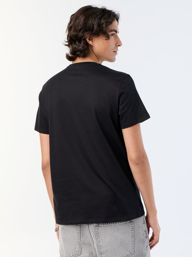 T-shirt met korte mouwen en print Zwart - Kiabi