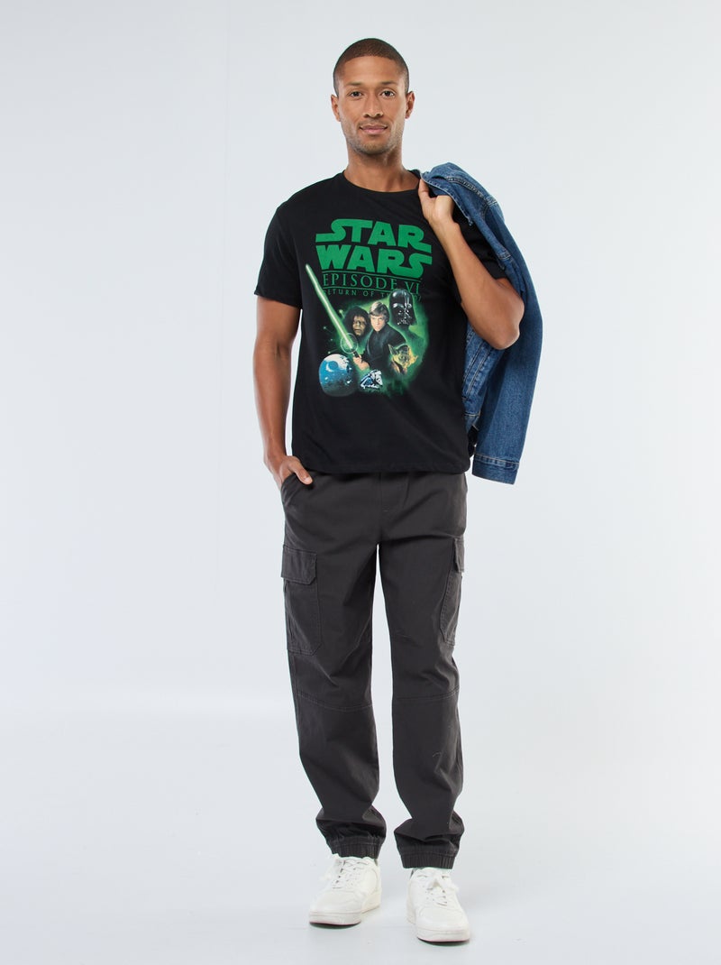 T-shirt met korte mouwen en 'Star Wars'-print Zwart - Kiabi