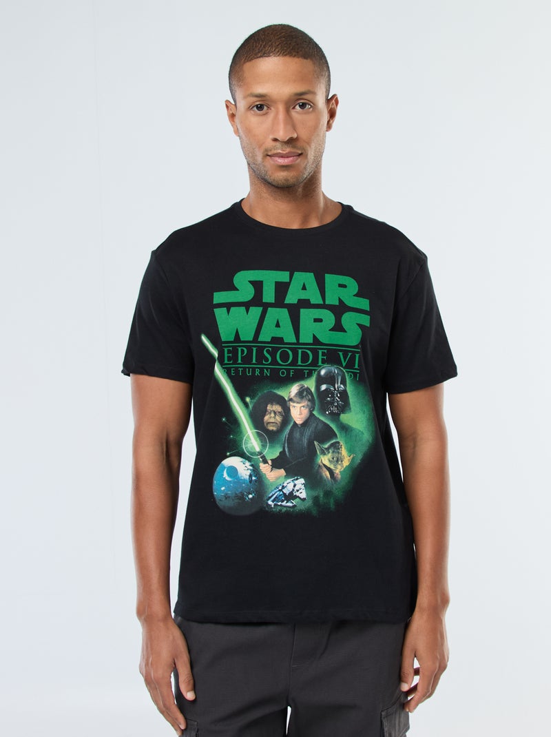 T-shirt met korte mouwen en 'Star Wars'-print Zwart - Kiabi