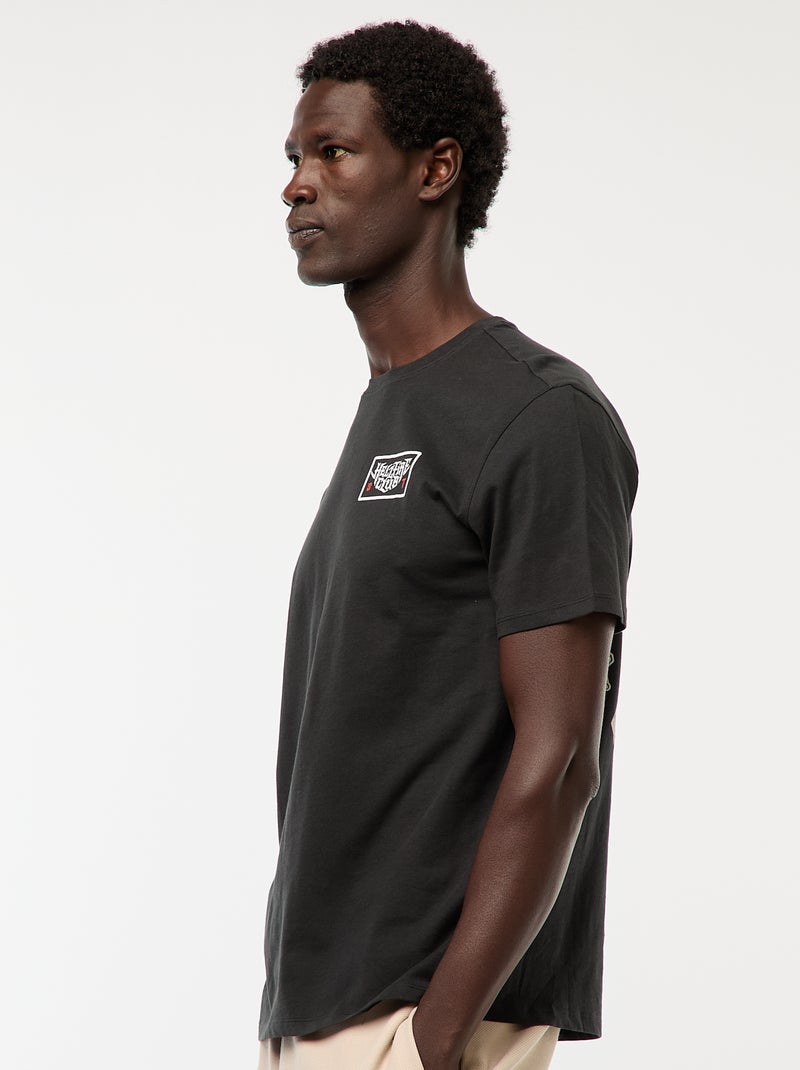 T-shirt met korte mouwen en 'Stranger Things'-print Zwart - Kiabi