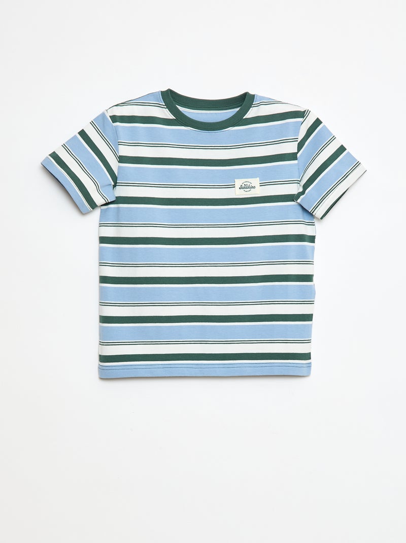 T-shirt met korte mouwen en strepen Blauw - Kiabi