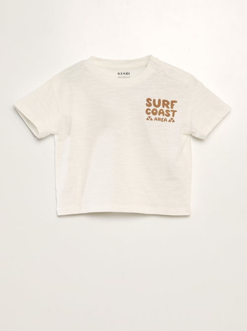 T-shirt met korte mouwen en surfprint - Kiabi