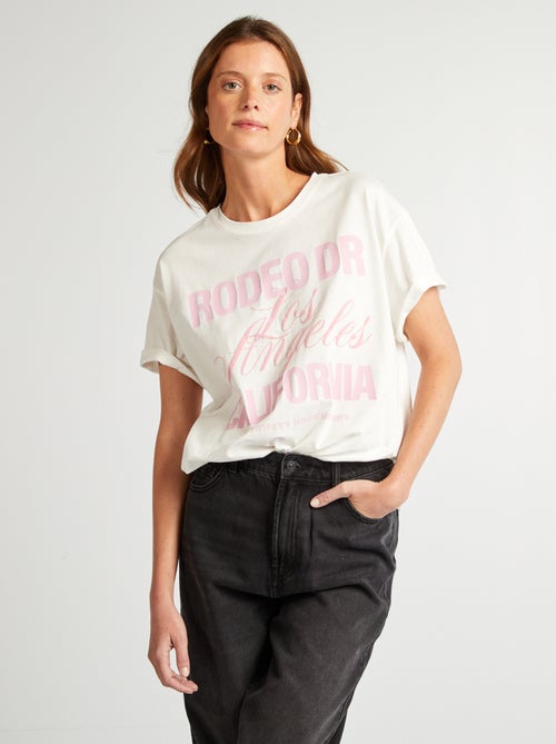 T-shirt met korte mouwen en tekstopdruk - Kiabi