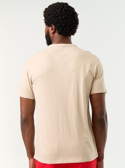 T-shirt met korte mouwen en tuniekkraag - Kiabi