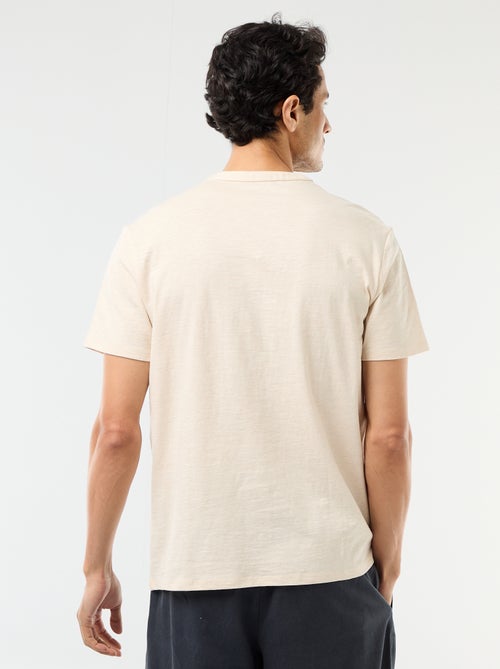 T-shirt met korte mouwen en tuniekkraag - Kiabi