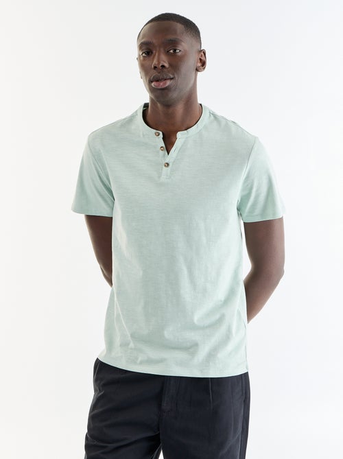 T-shirt met korte mouwen en tuniekkraag - Kiabi