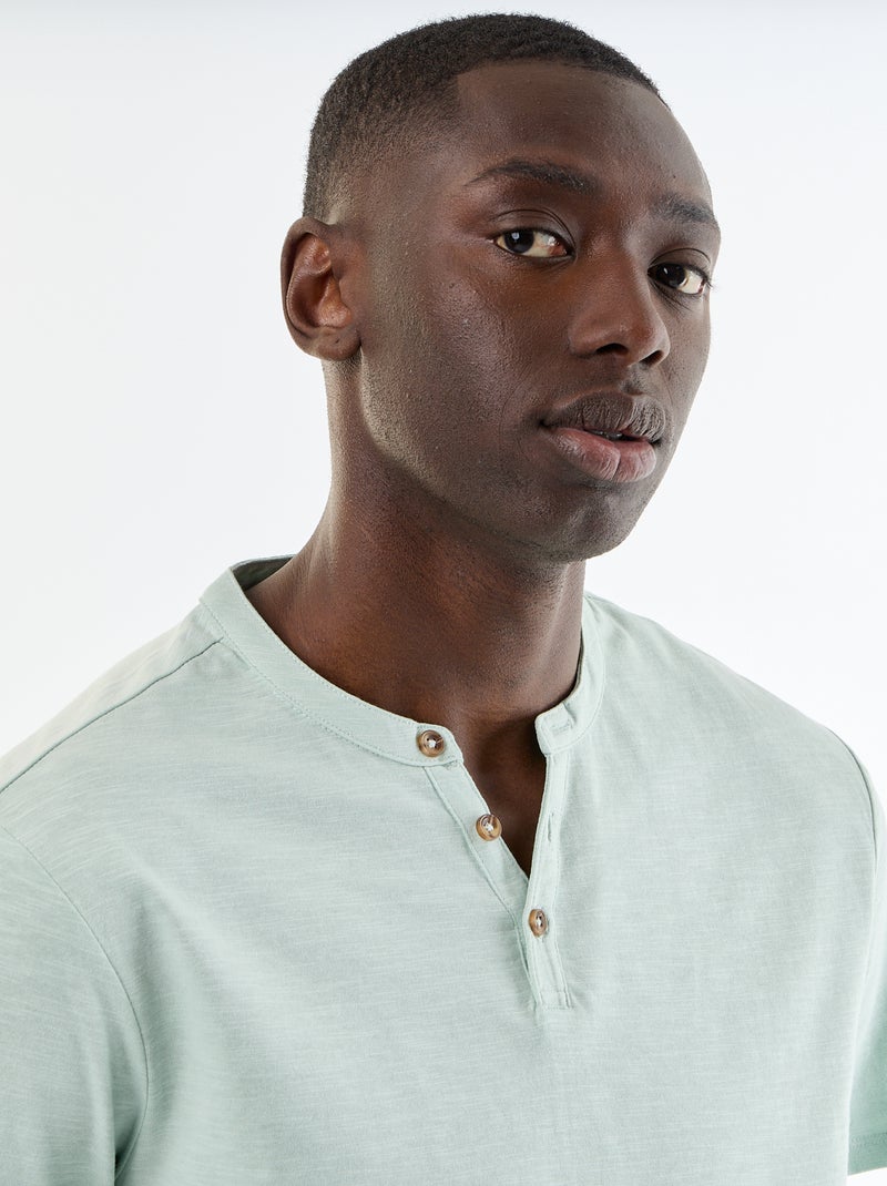 T-shirt met korte mouwen en tuniekkraag Blauw - Kiabi