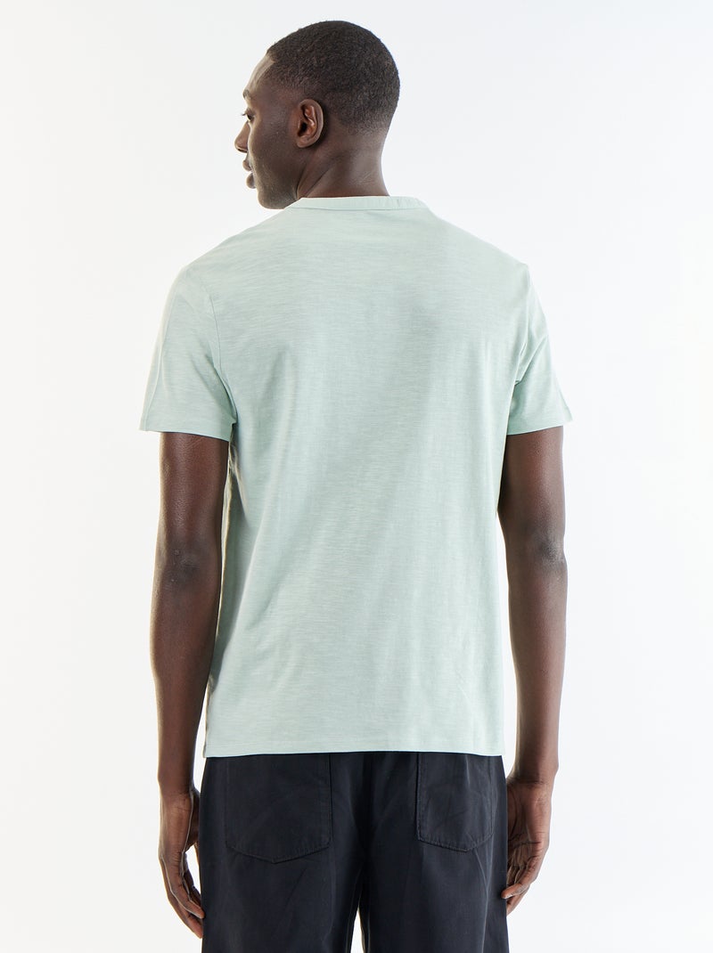 T-shirt met korte mouwen en tuniekkraag Blauw - Kiabi