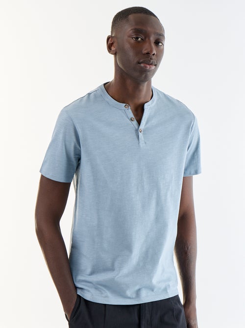T-shirt met korte mouwen en tuniekkraag - Kiabi