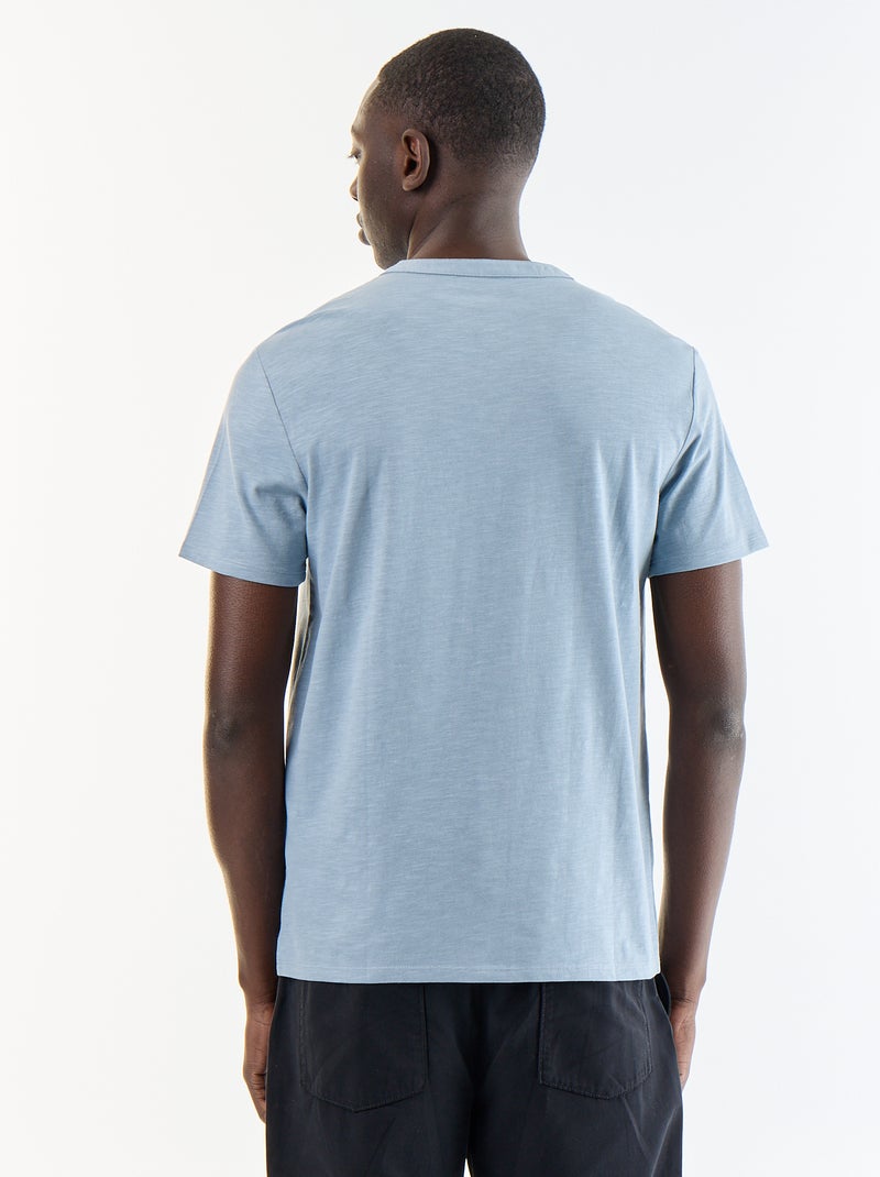 T-shirt met korte mouwen en tuniekkraag Blauw - Kiabi