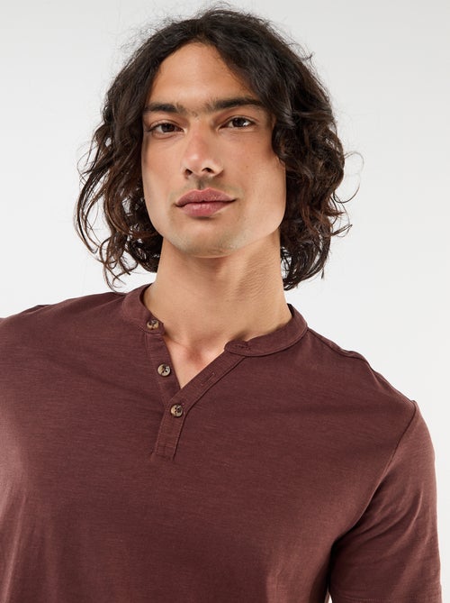 T-shirt met korte mouwen en tuniekkraag - Kiabi