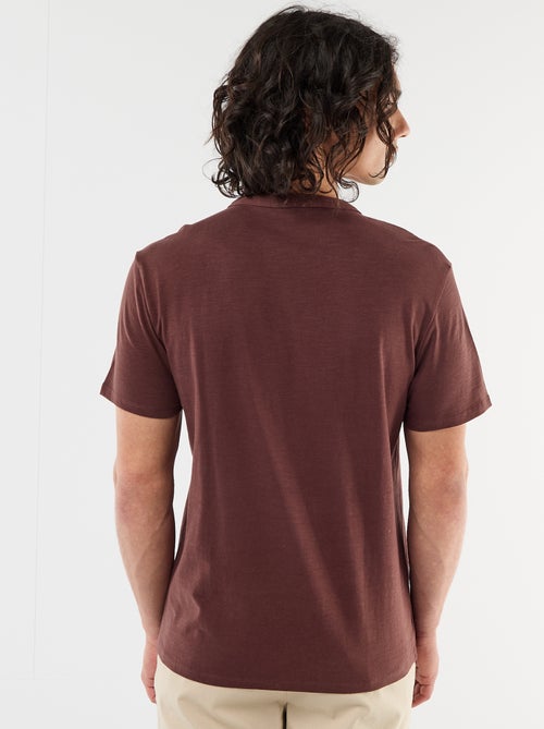 T-shirt met korte mouwen en tuniekkraag - Kiabi