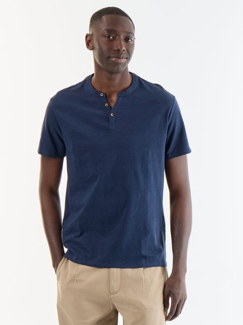 T-shirt met korte mouwen en tuniekkraag - Kiabi