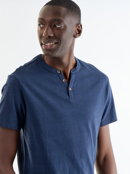 T-shirt met korte mouwen en tuniekkraag - Kiabi