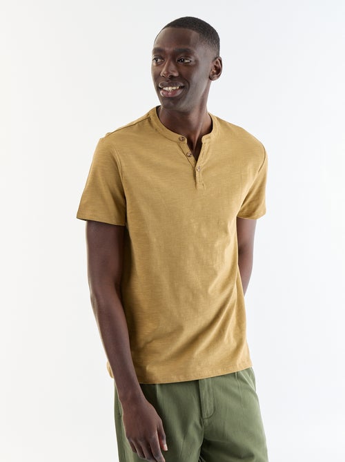 T-shirt met korte mouwen en tuniekkraag - Kiabi