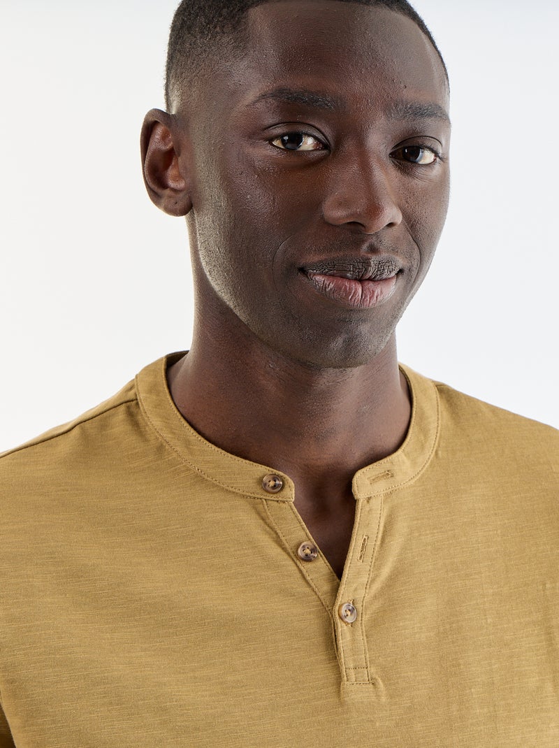 T-shirt met korte mouwen en tuniekkraag Groen - Kiabi