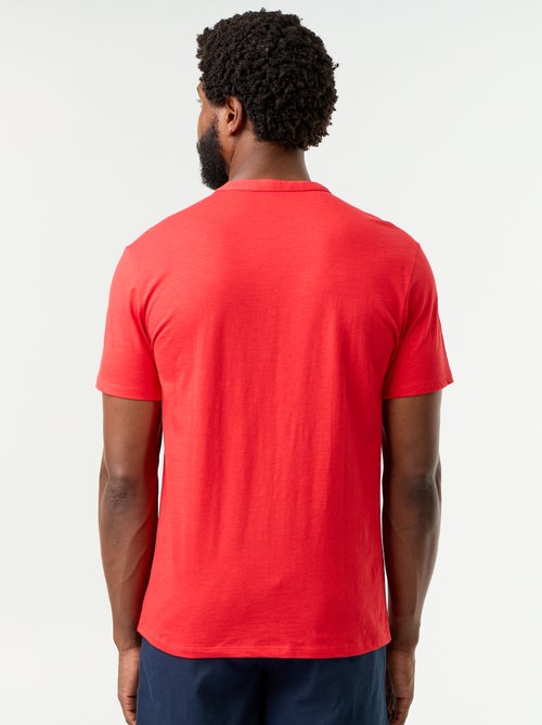T-shirt met korte mouwen en tuniekkraag - Kiabi