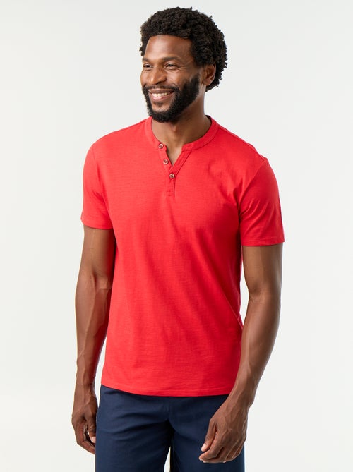 T-shirt met korte mouwen en tuniekkraag - Kiabi