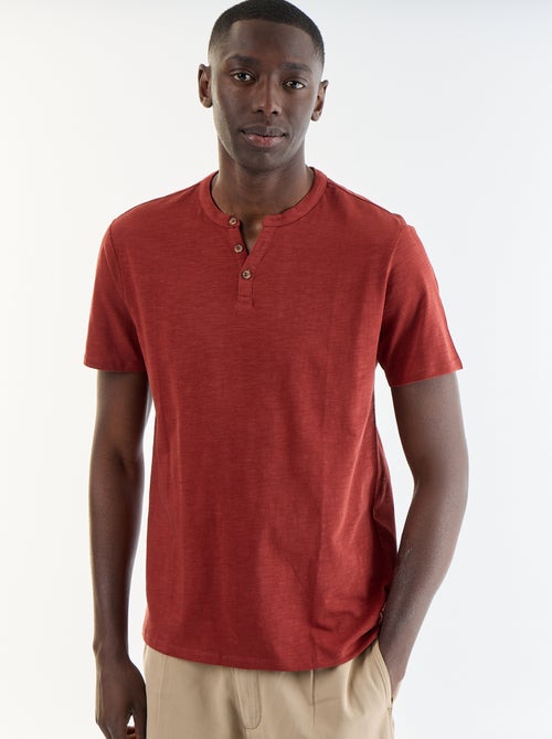 T-shirt met korte mouwen en tuniekkraag - Kiabi