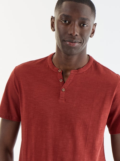 T-shirt met korte mouwen en tuniekkraag - Kiabi
