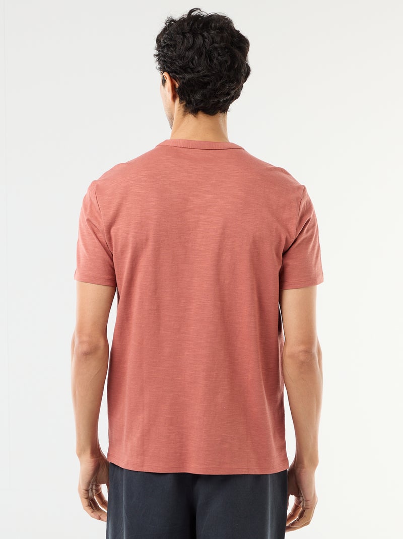 T-shirt met korte mouwen en tuniekkraag Rose - Kiabi