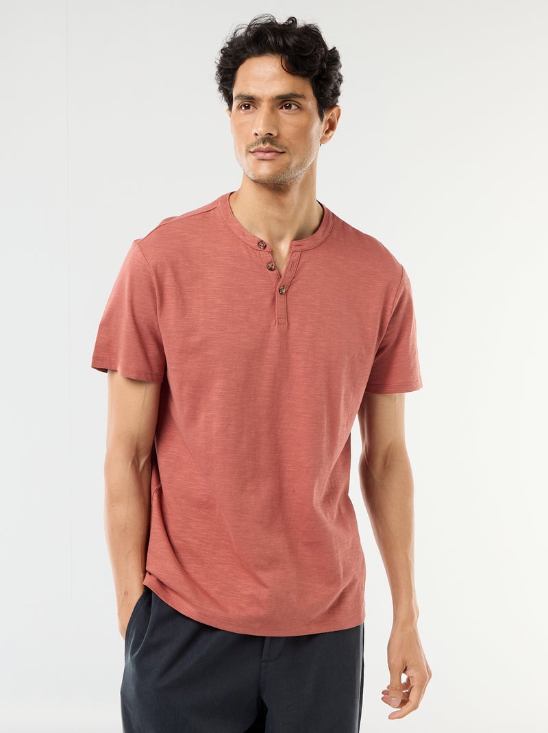 T-shirt met korte mouwen en tuniekkraag Rose - Kiabi