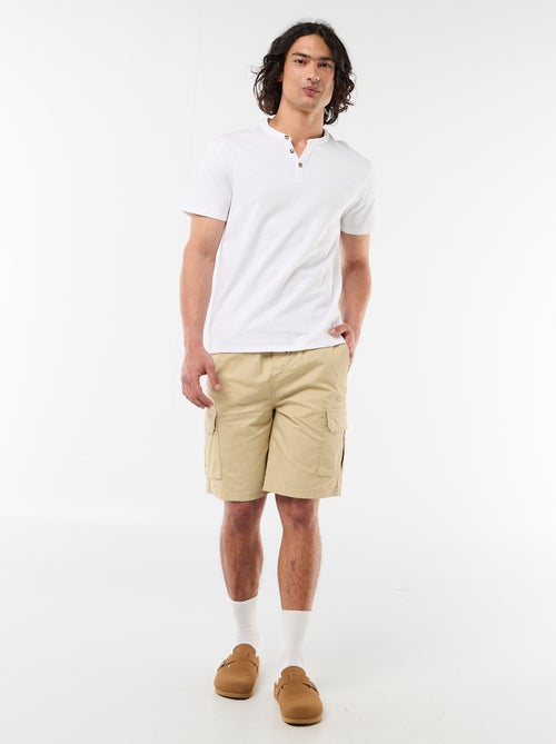 T-shirt met korte mouwen en tuniekkraag - Kiabi