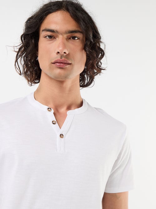 T-shirt met korte mouwen en tuniekkraag - Kiabi