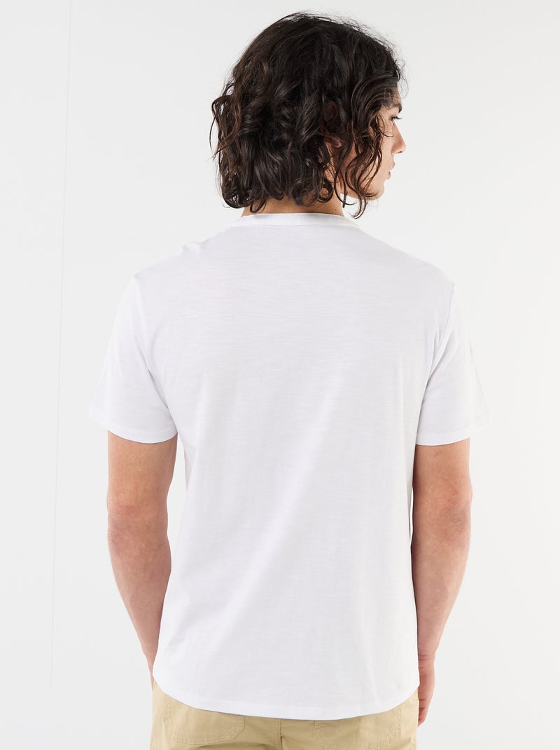 T-shirt met korte mouwen en tuniekkraag Wit - Kiabi