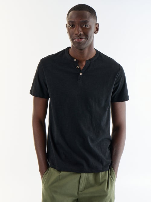T-shirt met korte mouwen en tuniekkraag - Kiabi