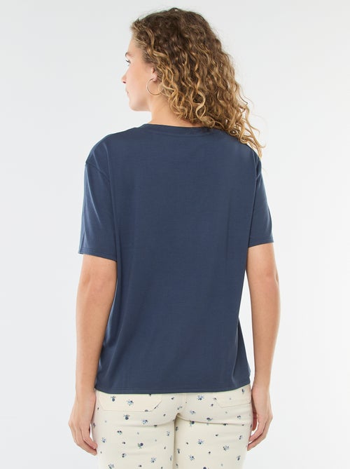 T-shirt met korte mouwen en V-hals - Kiabi