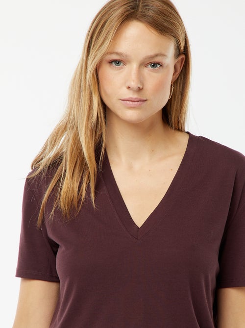 T-shirt met korte mouwen en V-hals - Kiabi T-shirt met korte mouwen en V-hals - Kiabi