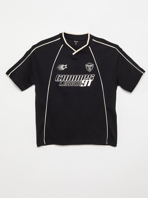 T-shirt met korte mouwen en V-hals - Kiabi