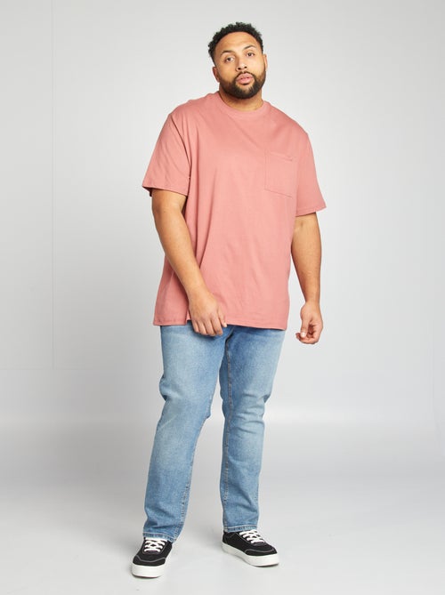 T-shirt met korte mouwen ent borstzakje - Kiabi