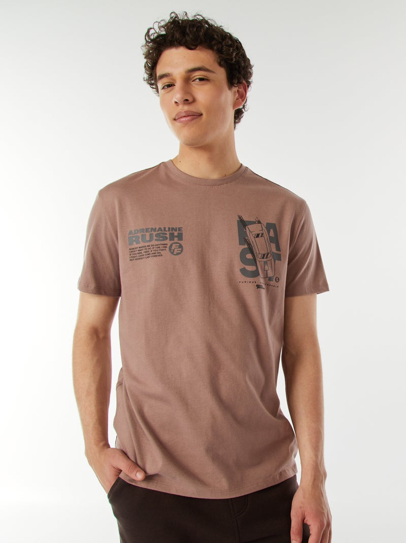 T-shirt met korte mouwen 'Fast & Furious' Rose - Kiabi