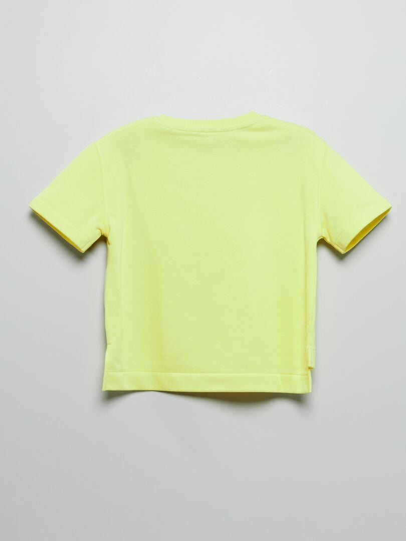 T-shirt met korte mouwen in sweatstijl geel - Kiabi