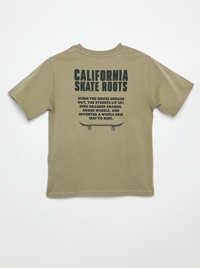 T-shirt met korte mouwen Kaki - Kiabi