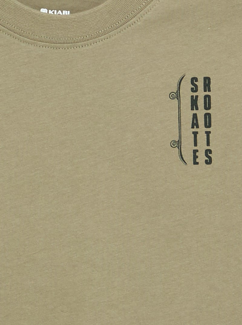 T-shirt met korte mouwen Kaki - Kiabi