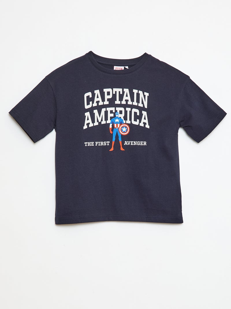 T-shirt met korte mouwen 'Marvel' 'Captain America' Blauw - Kiabi