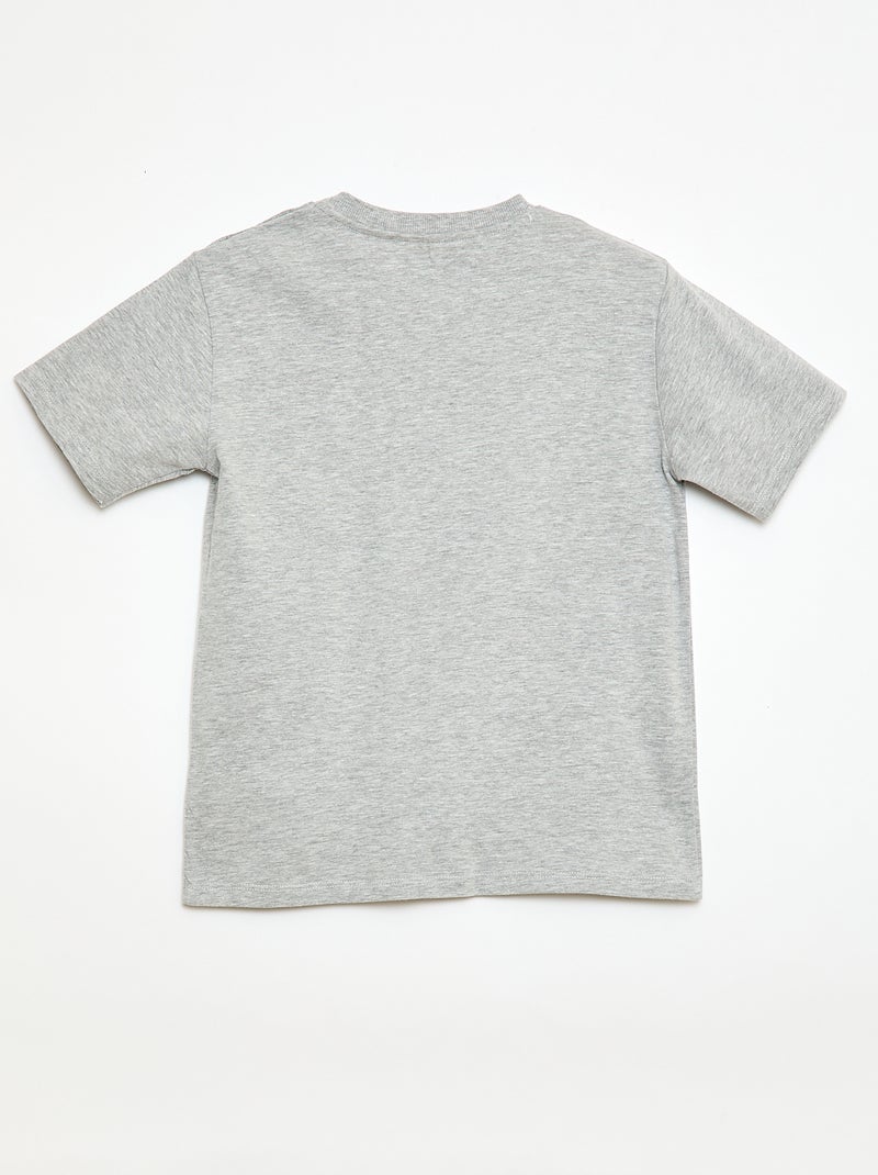 T-shirt met korte mouwen met 'Luffy - One Piece'-print Grijs - Kiabi