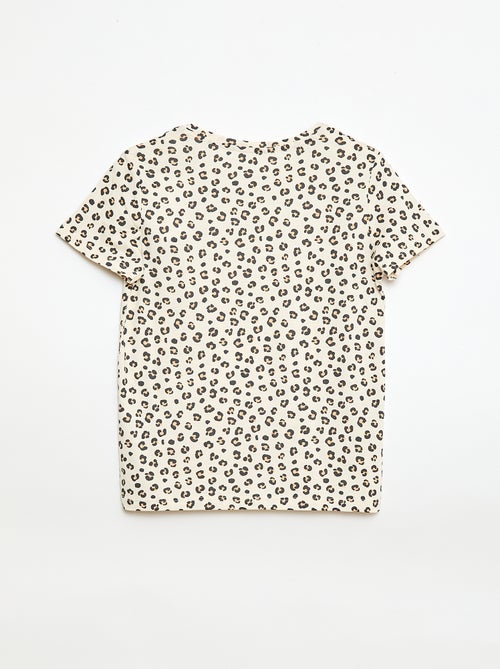 T-shirt met korte mouwen met luipaardprint - Kiabi