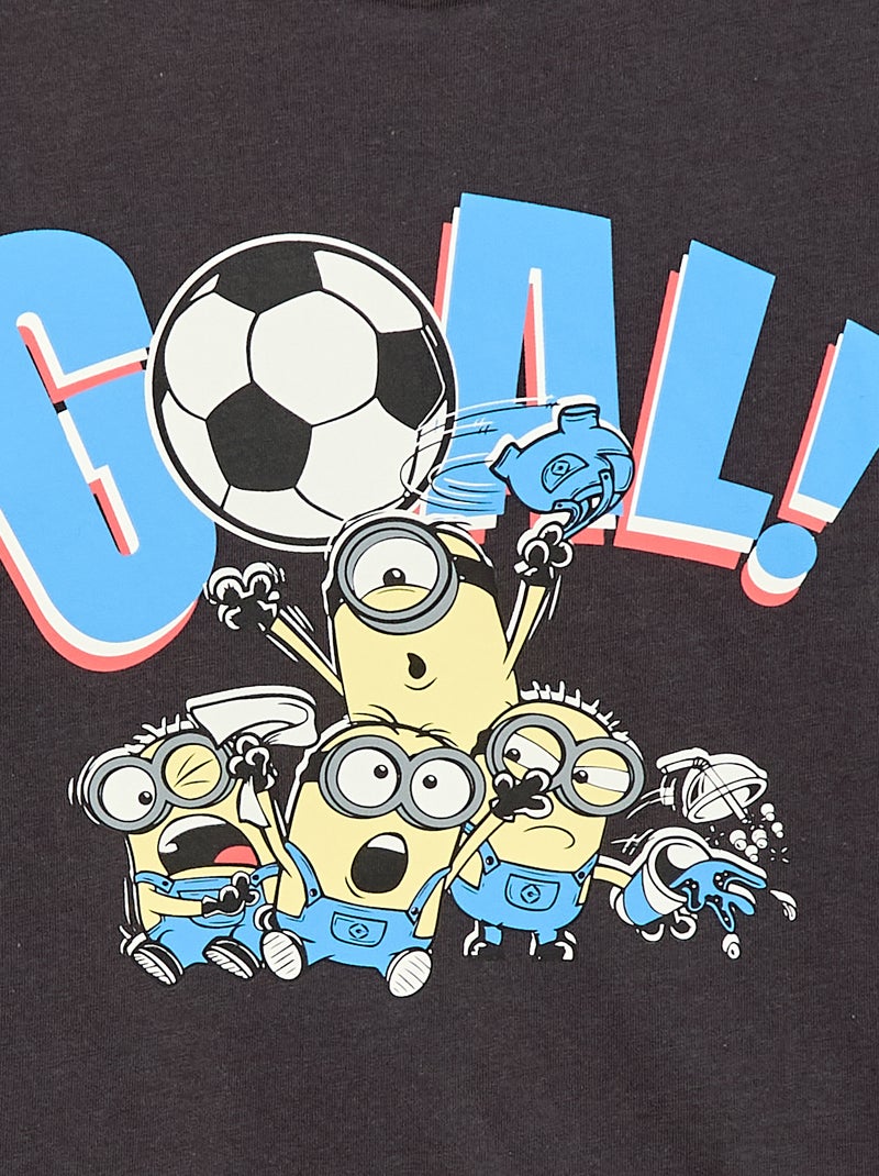 T-shirt met korte mouwen met 'Minions'-print Zwart - Kiabi
