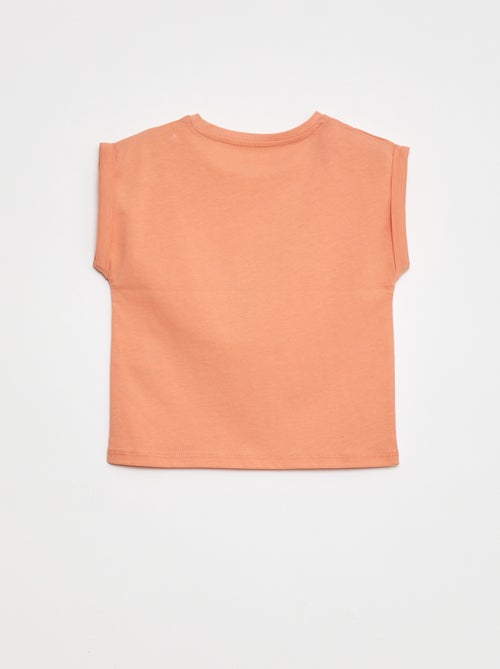 T-shirt met korte mouwen met omslag - Grafik Edition - Kiabi