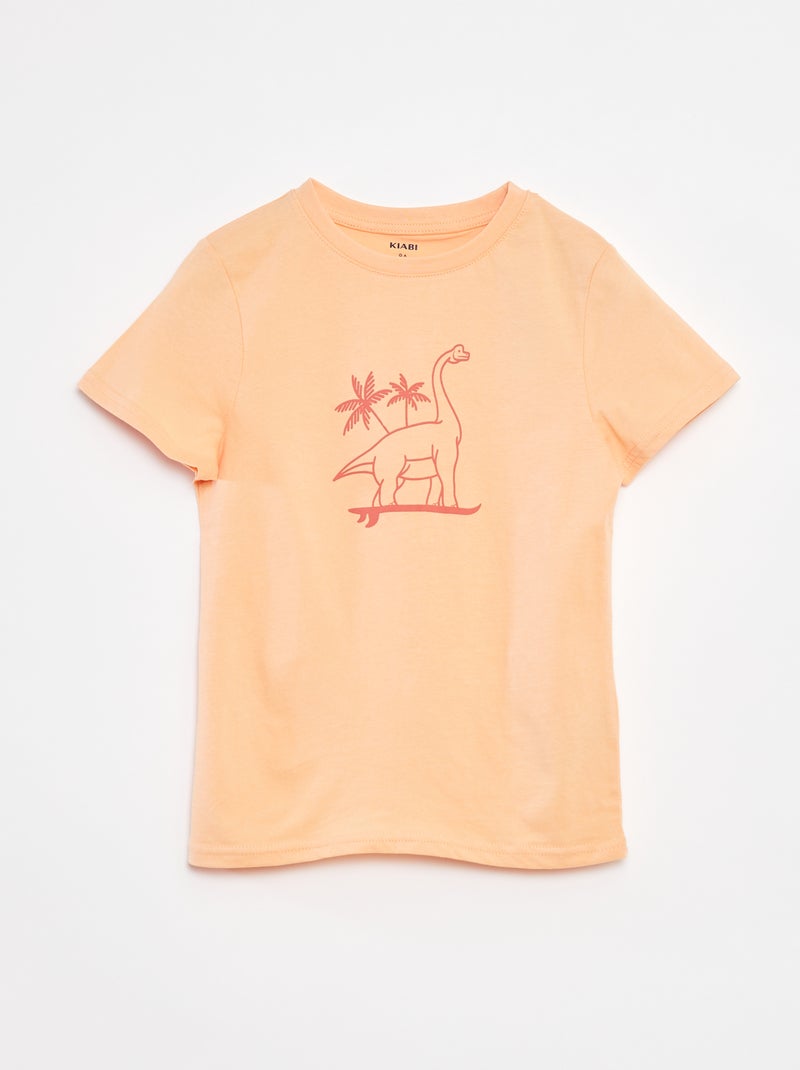 T-shirt met korte mouwen met print Oranje - Kiabi