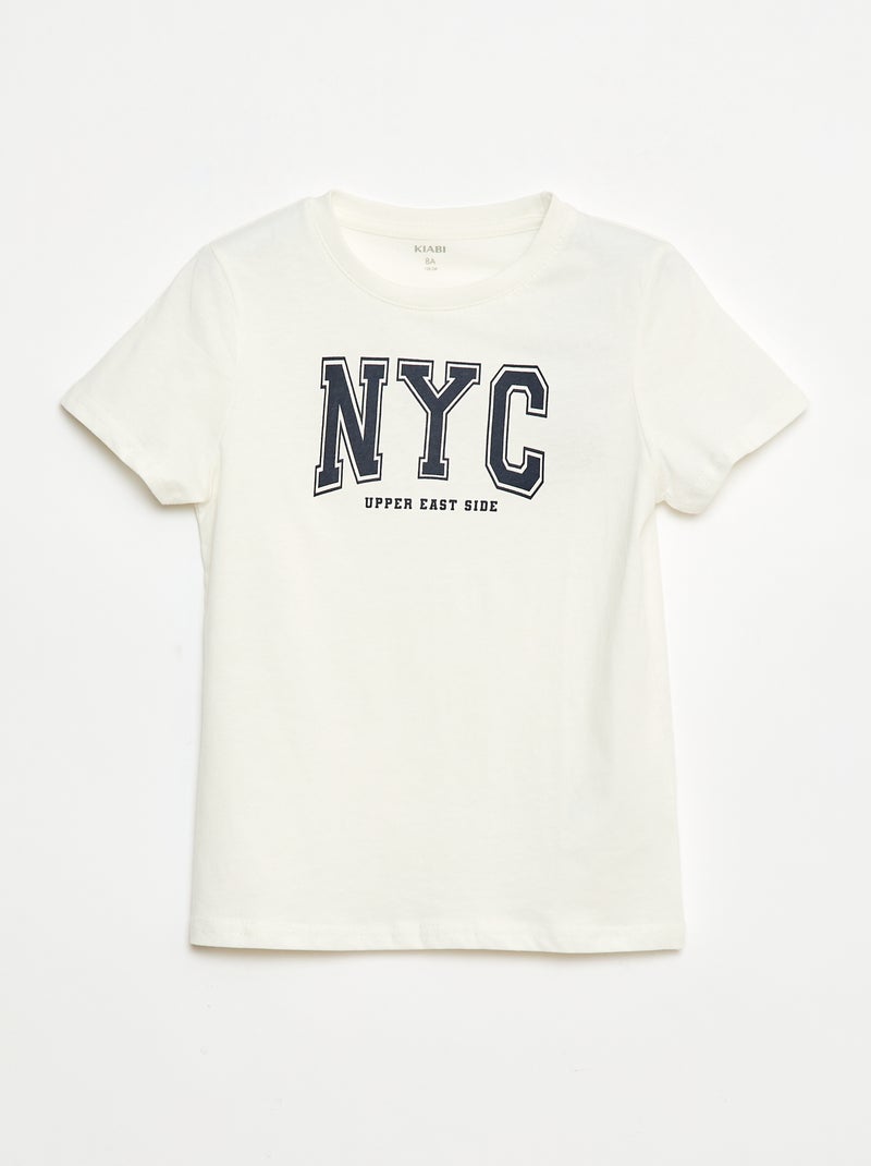T-shirt met korte mouwen met print Wit - Kiabi