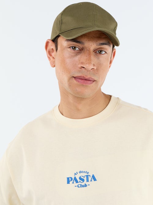 T-shirt met korte mouwen met prints en borduursels op voor- en achterkant - Kiabi