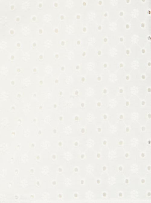 T-shirt met korte mouwen met ruches en Engels borduurwerk - Kiabi