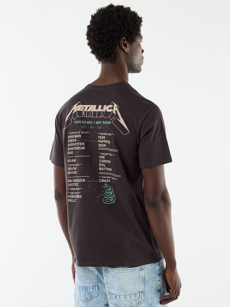 T-shirt met korte mouwen 'Metallica' Zwart - Kiabi