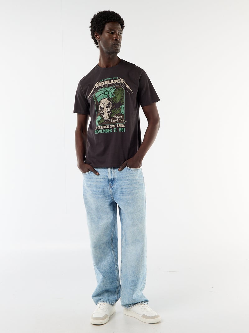 T-shirt met korte mouwen 'Metallica' Zwart - Kiabi