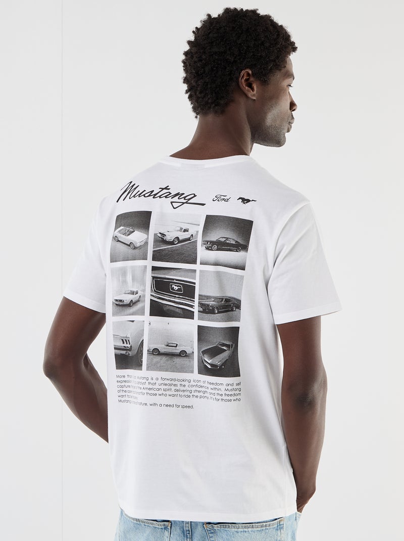 T-shirt met korte mouwen 'Mustang' Wit - Kiabi